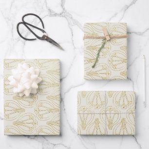 Cream Art Deco Geschenkpapier Set