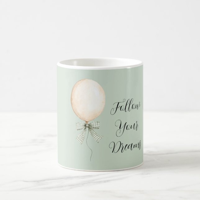 Cream Balloon Mint Bow Dreams Kaffeetasse (Mittel)