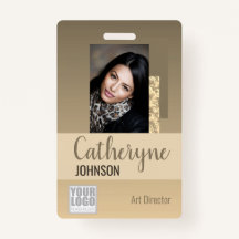 Cream Beige Ombre Logo Barcode ID Foto Vorlage
