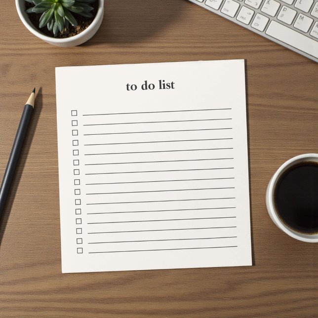 Cream Beige To Do List Minimalist Teacher Simple Notizblock (Cream Beige To Do List Minimalist Teacher Simple Notepad)