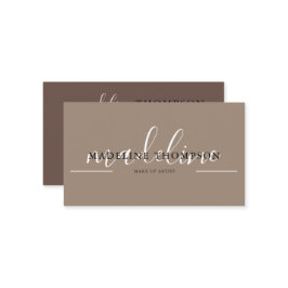 Cream Beige und Brown Calligraphy Script QR-Code Visitenkarte