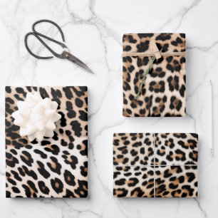Cream Black Leopard Geschenkpapier Set