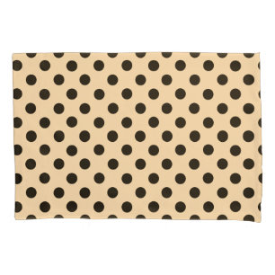 Cream Black Polka Dots Reversible Pillow Case Kissenbezug