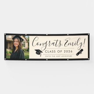 CREAM & BLK 2026 | Graduation Banner with Photo