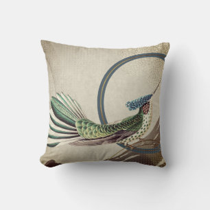 Cream & Blue Kolibri Inspiriert von Ernst Haecke Kissen