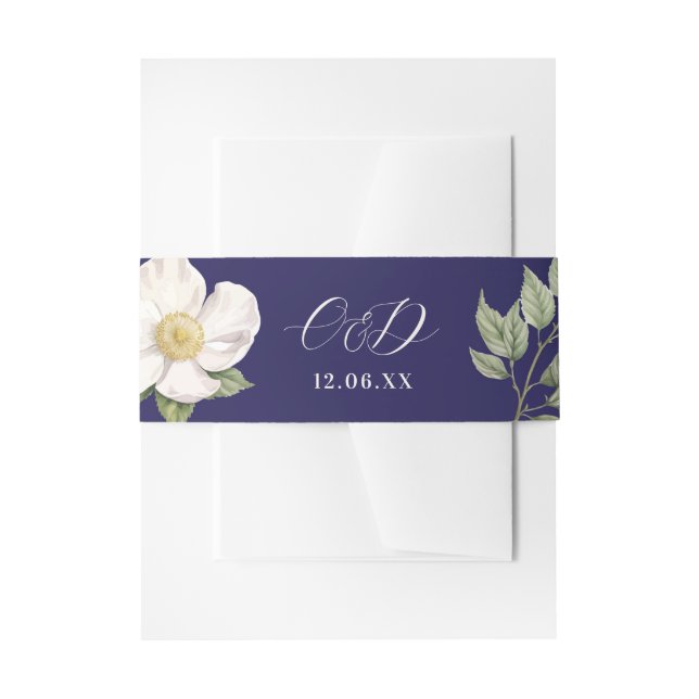 Cream Blume Hochzeitskuttelband Einladungsbanderole (Vorderseite Beispiel)