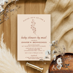 Cream Blume Summer Fall Baby Dusche per Mail Einladung