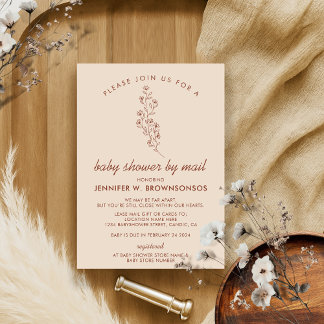 Cream Blume Summer Fall Baby Dusche per Mail Einladung