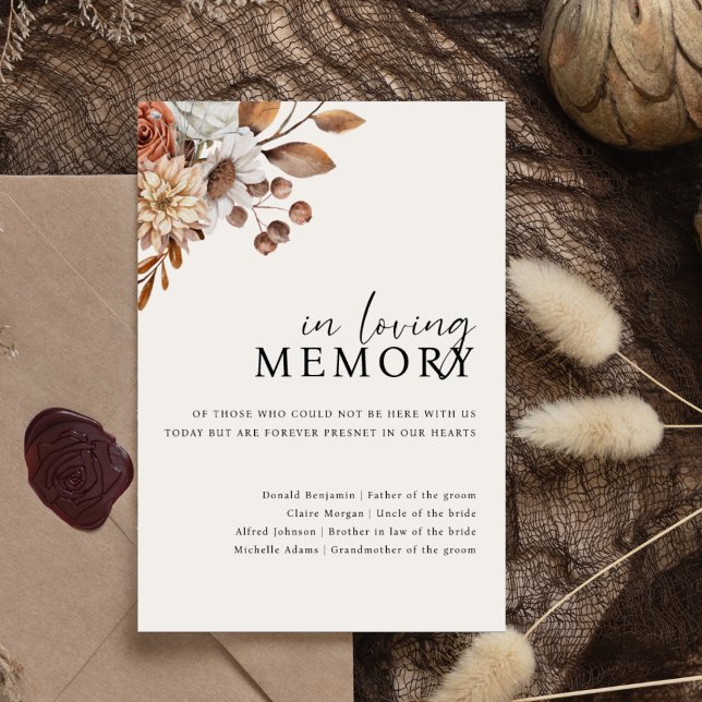 Cream Boho in liebevollem Gedächtnis Hochzeitszeic Poster (Von Creator hochgeladen)