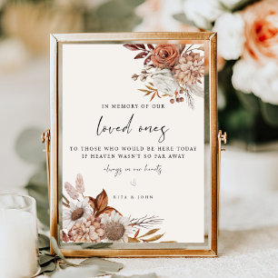 Cream Boho in Love Memory Wedding Sign Poster