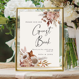 Cream Boho Wedding Bitte unterschreiben Sie unser Poster
