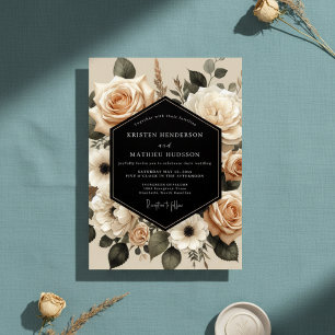 Cream Botanical Enchantment Hochzeit Einladung