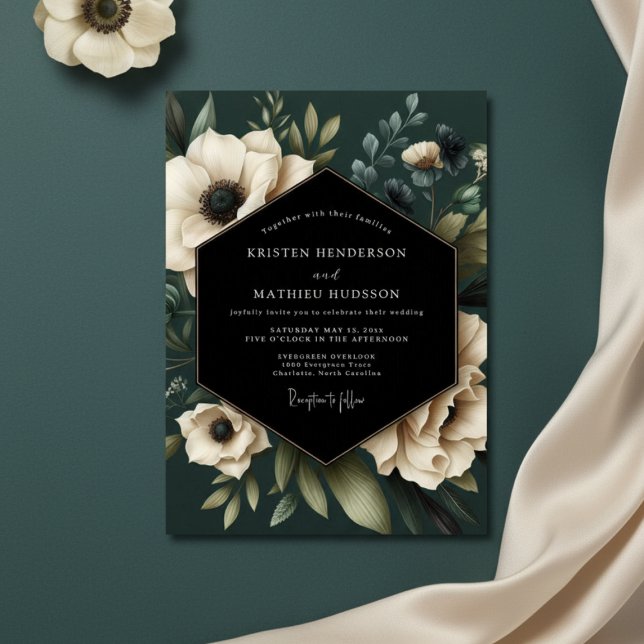 Cream Botanical Moody Hochzeit Einladung (Von Creator hochgeladen)