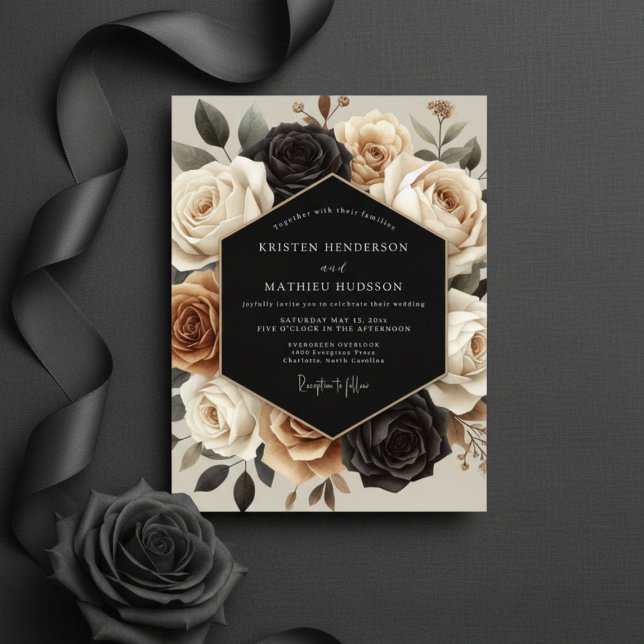 Cream Botanical Opulente Hochzeit Einladung (Von Creator hochgeladen)