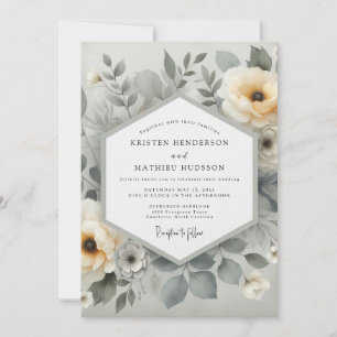 Cream Botanische Ätherische Hochzeit Einladung