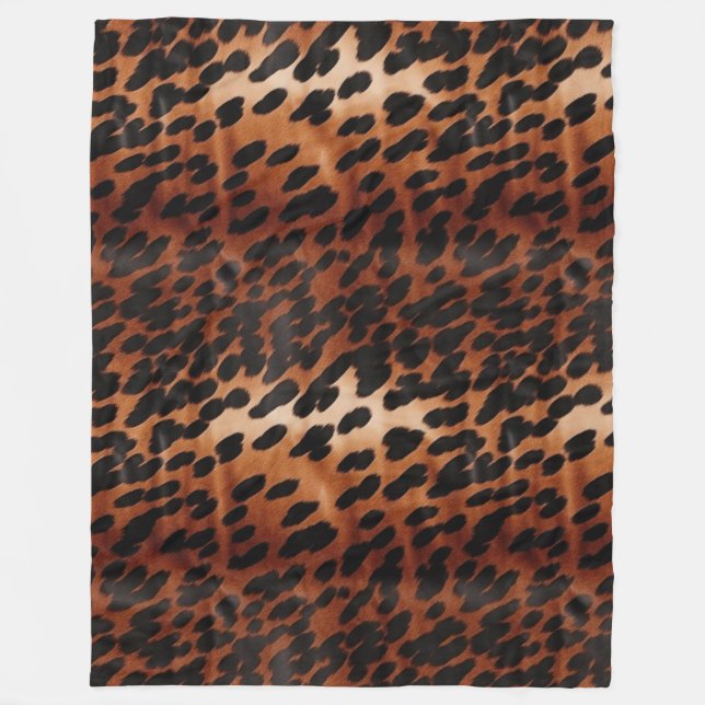 Cream Brown Black Cowhide Fleecedecke (Vorderseite)