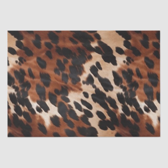 Cream Brown Black Cowhide Seidenpapier (Vorderseite)