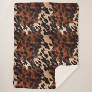 Cream Brown Black Cowhide Sherpadecke