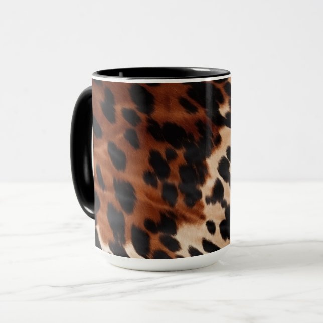 Cream Brown Black Cowhide Tasse (Vorderseite Links)
