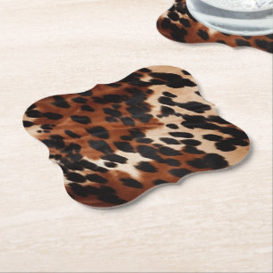 Cream Brown Black Cowhide Untersetzer