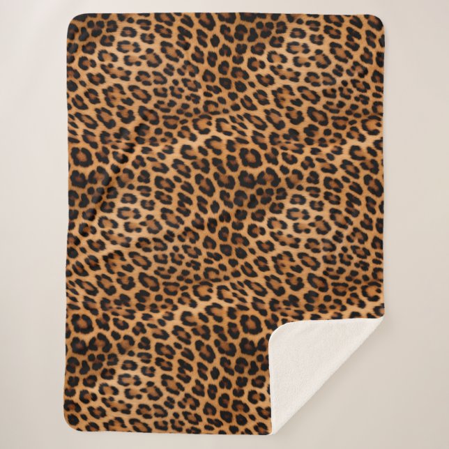 Cream Brown Black Leopard Cat Sherpadecke (Vorderseite)