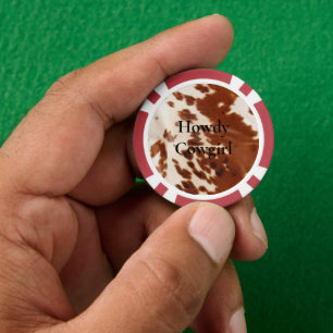 Cream Brown Cowgirl Cowboy Cowhide Pokerchips