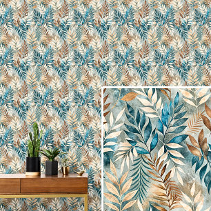 Cream Brown Dark Green Blätter Herbst Tonleaf Tapete