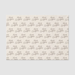 Cream Brown Elegant Script Frohe Weihnachten Seidenpapier
