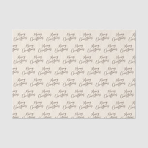 Cream Brown Elegant Script Frohe Weihnachten Seidenpapier