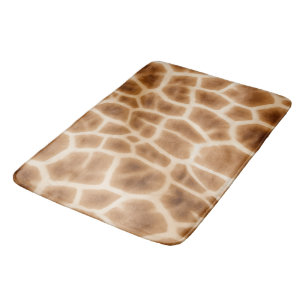 Cream Brown Giraffe Animal Print Badematte