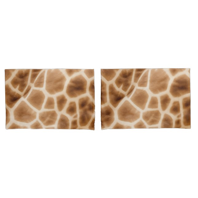Cream Brown Giraffe Animal Print Kissenbezug (Vorderseite-Set)