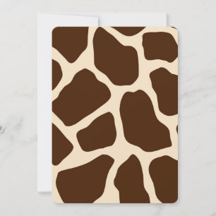 Cream Brown Giraffe Print Baby Dusche Einladung
