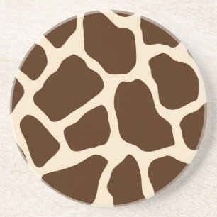 Cream Brown Giraffe Print Getränkeuntersetzer