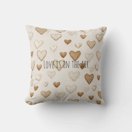 Cream & Brown Hearts   Kissen