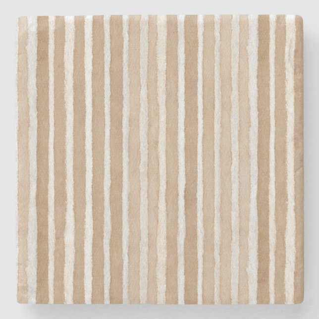 Cream & Brown Hearts Valentine's Day Steinuntersetzer (Vorderseite)