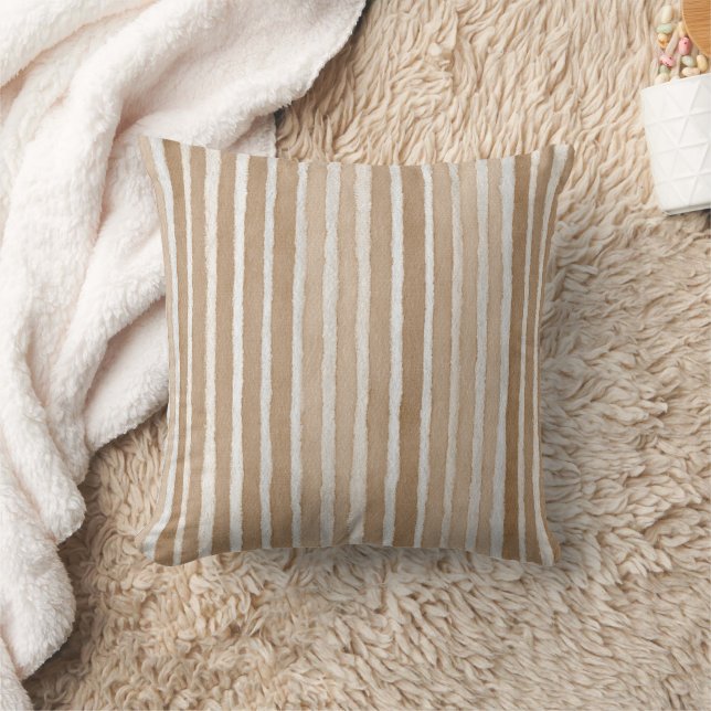 Cream & Brown Hearts Valentinstag Kissen (Decke)