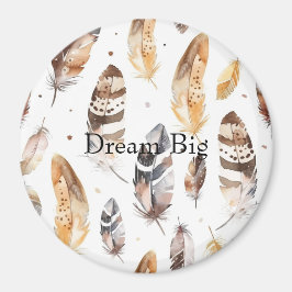 Cream Brown Native Feathers Magnet