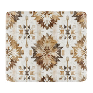 Cream Brown Native Tribal Schneidebrett
