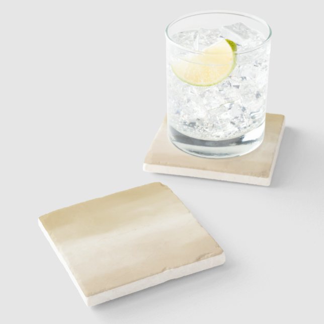 Cream Brown Ombre Steinuntersetzer (Seitenansicht)