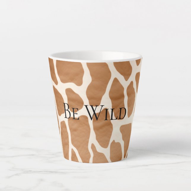 Cream Brown Safari Giraffe Tierwerbung Milchtasse (Vorderseite)
