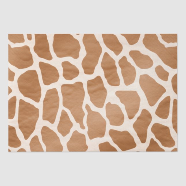 Cream Brown Safari Giraffe Tierwerbung Seidenpapier (Vorderseite)