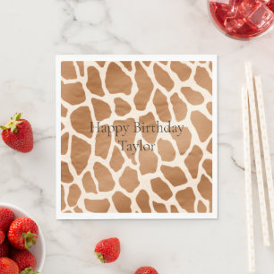 Cream Brown Safari Giraffe Tierwerbung Serviette