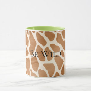 Cream Brown Safari Giraffe Tierwerbung Tasse