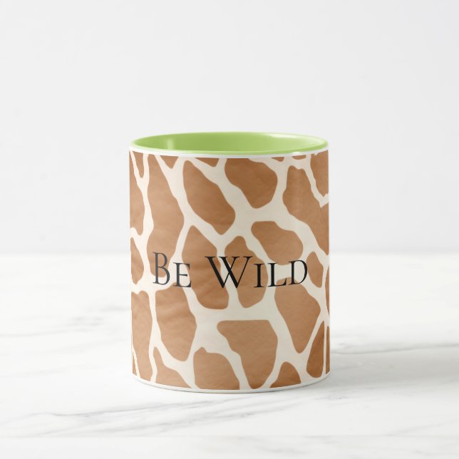 Cream Brown Safari Giraffe Tierwerbung Tasse (Zentrum)