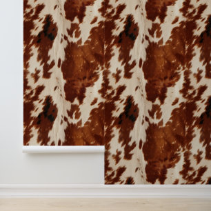 Cream Brown Southwest Cowboy Cowgirl Cowhide Tapete