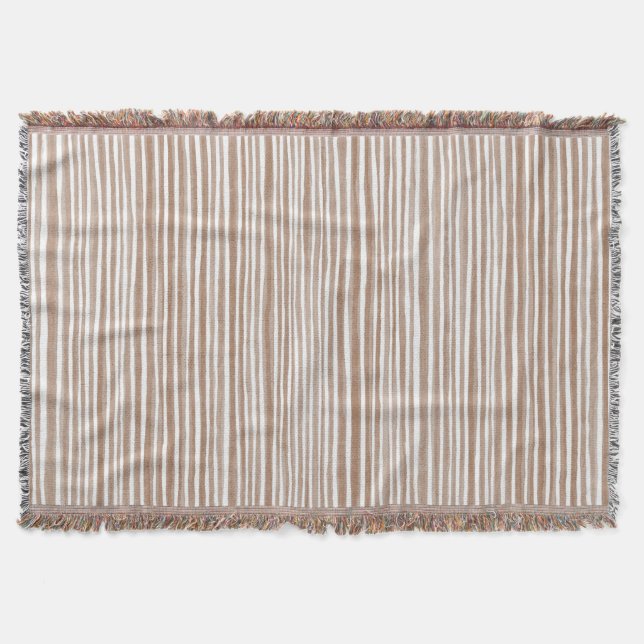 Cream Brown Stripes Christmas   Decke (Vorderseite)