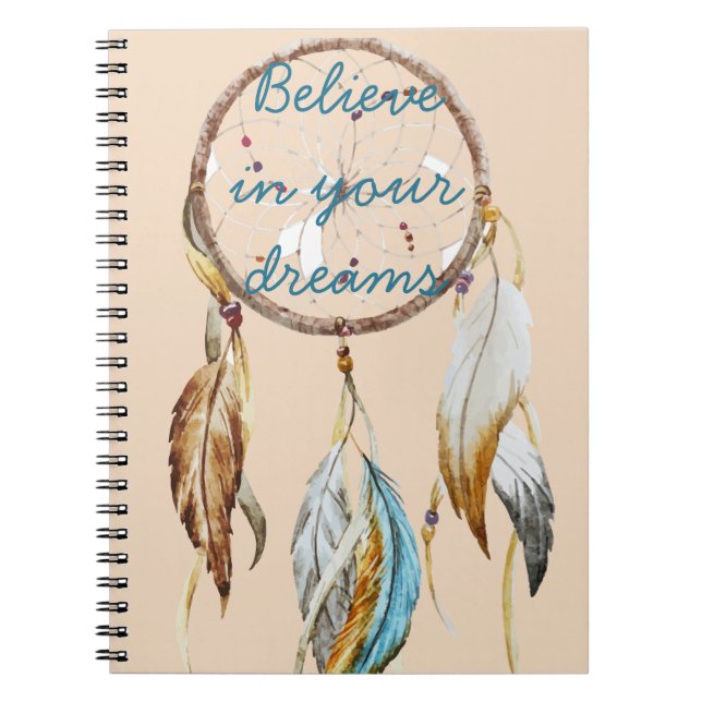 Cream Brown Türkquoise Traumhafen Wasserfarbe Notizblock (Vorderseite)