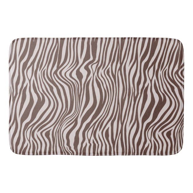 Cream Brown Zebra Print Badematte (Vorderseite)