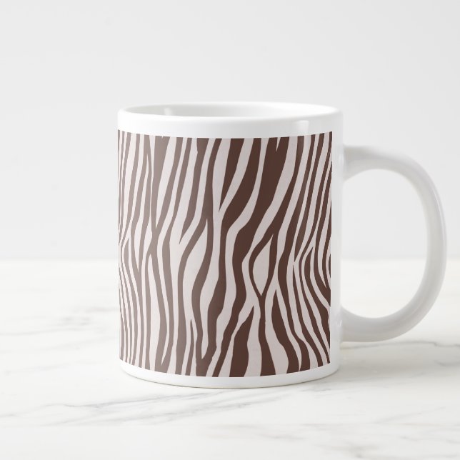 Cream Brown Zebra Print Jumbo-Tasse (Rechts)