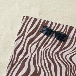 Cream Brown Zebra Print Strandtuch